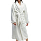 La Cera Textured Full Length Fleece Bath Robe - La Cera