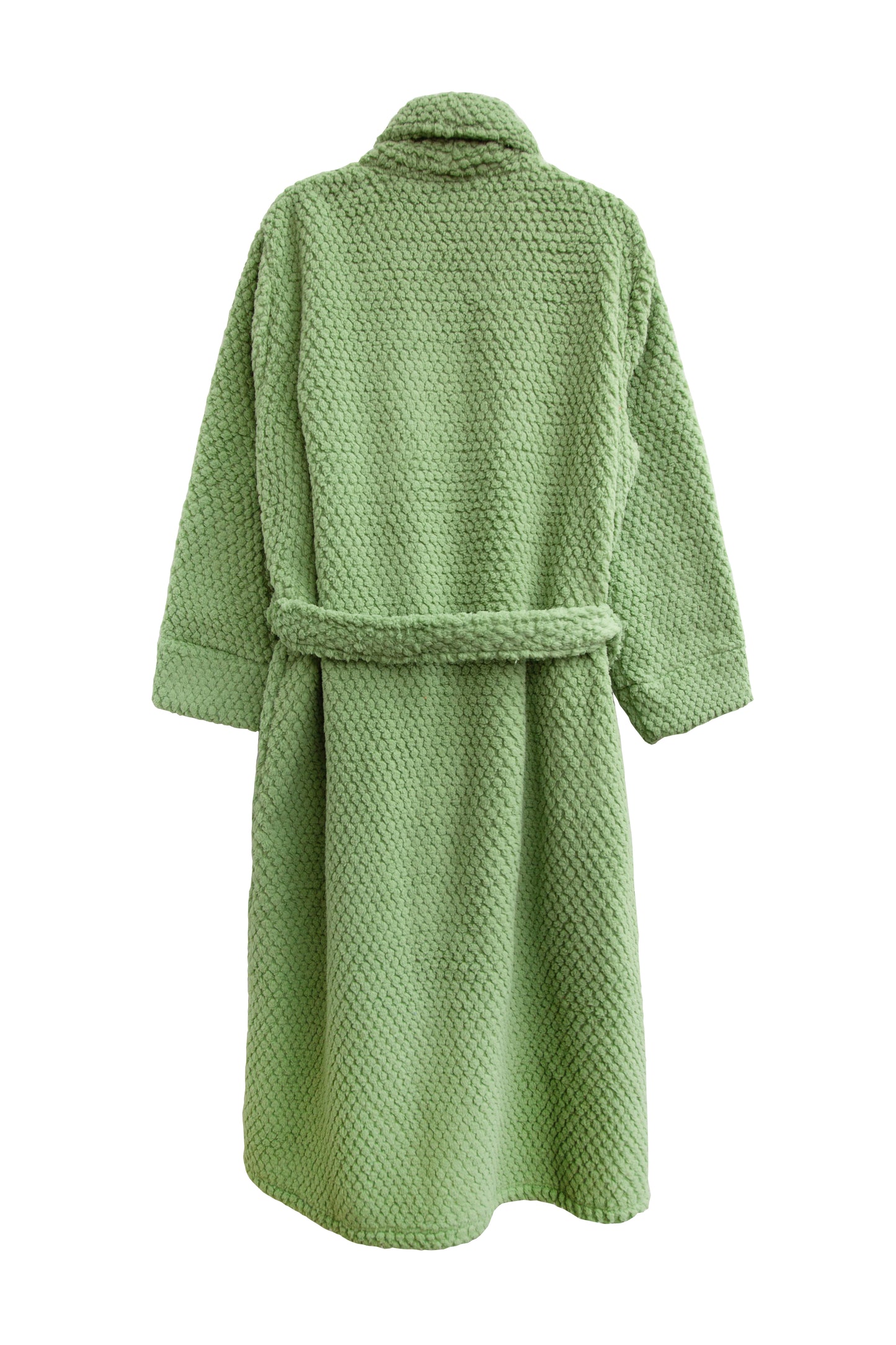 La Cera Honeycomb Textured Fleece Wrap Robe - La Cera