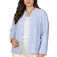 Plus Size LA CERA Women's Fleece Rose Sculptured Bed Jacket