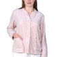 LA CERA Women's Fleece Rose Sculptured Bed Jacket - La Cera