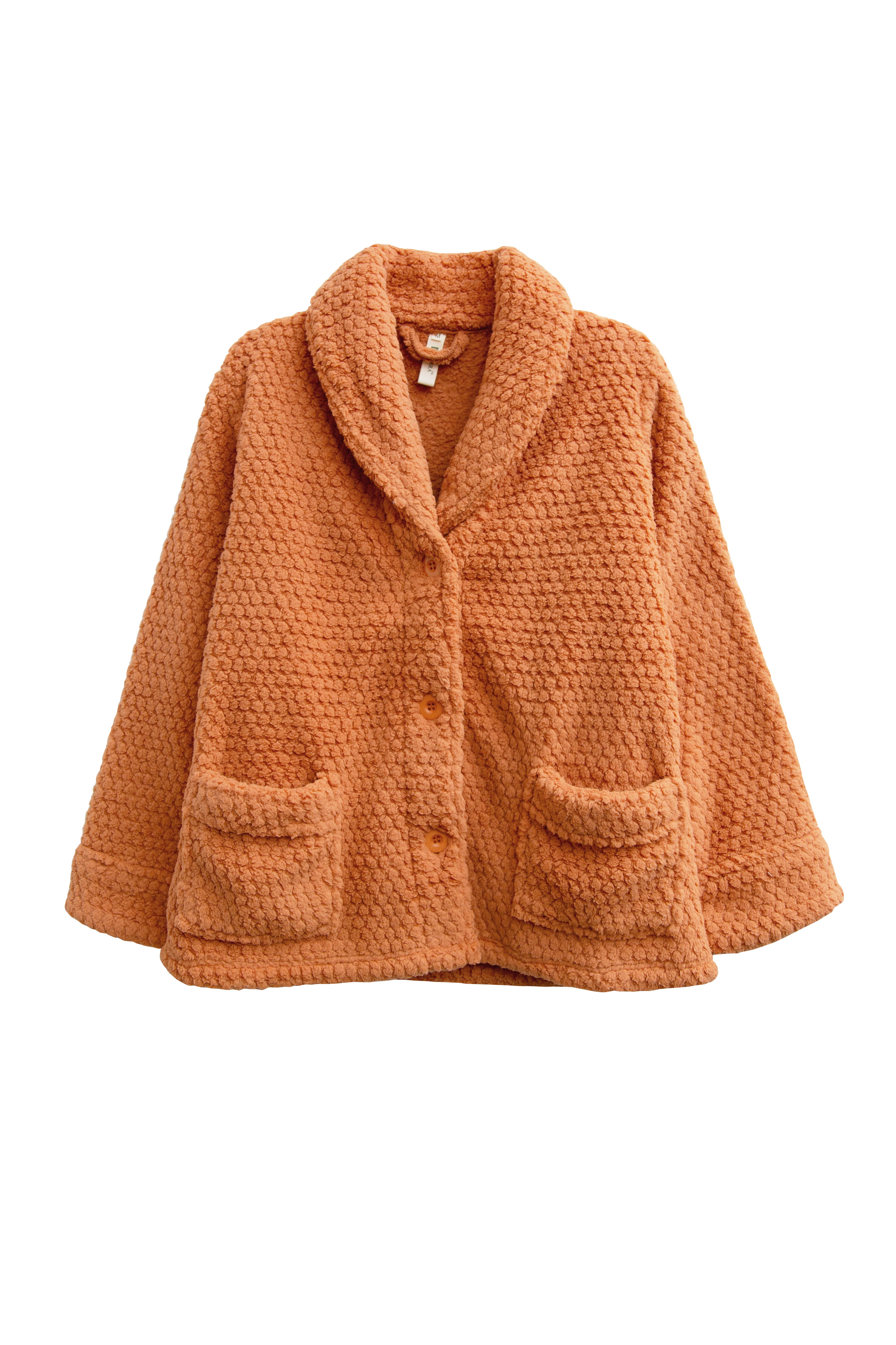 La Cera Plus Size Honeycomb Fleece Bed Jacket La Cera
