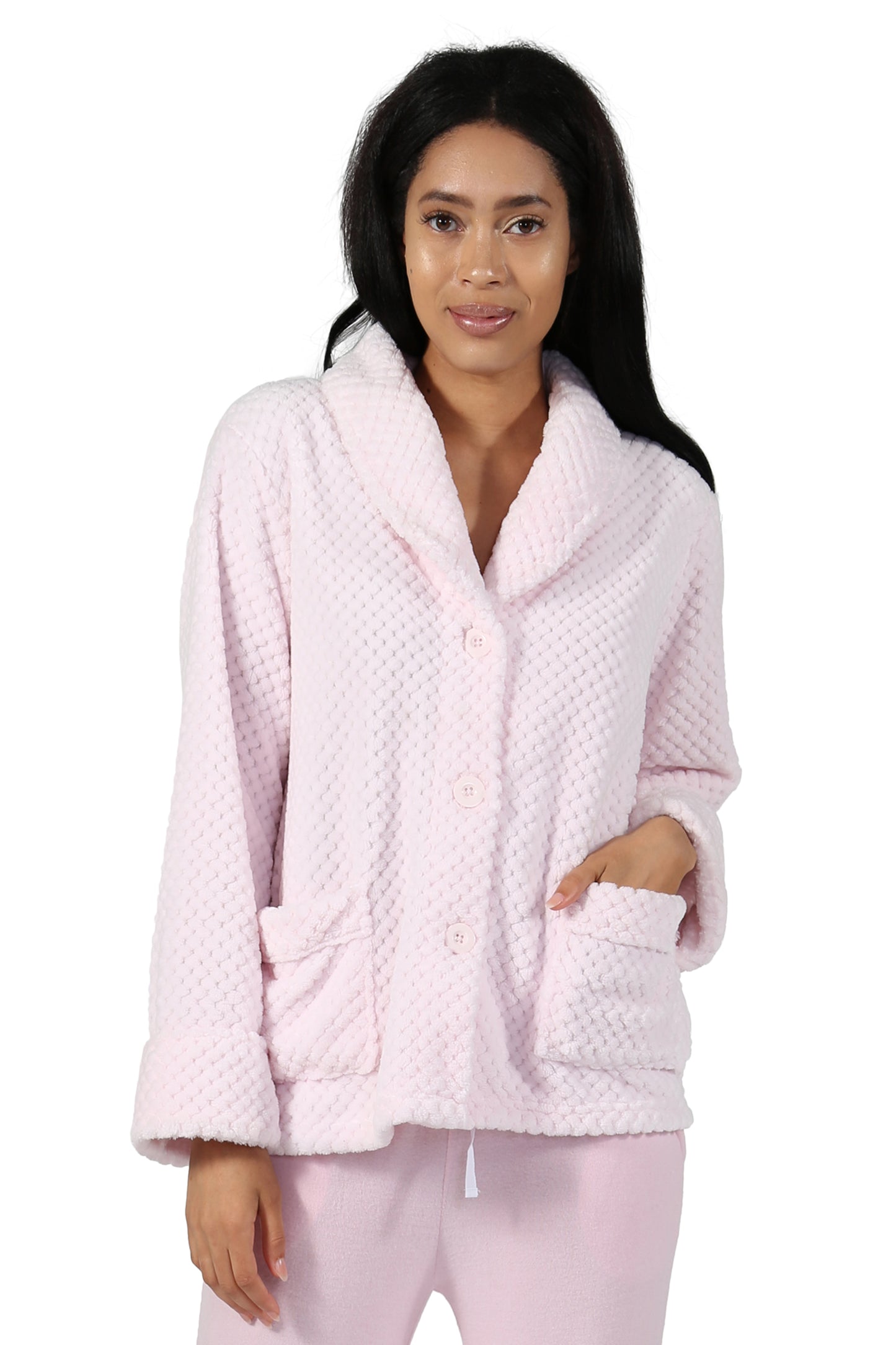 Honeycomb Fleece Bed Jacket - La Cera