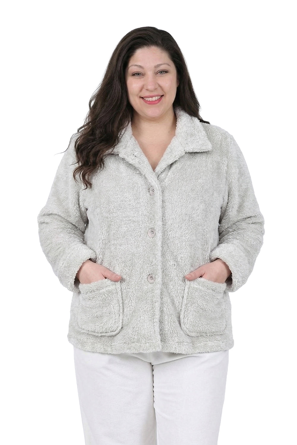 Fleece Plus Size Bed Jacket - La Cera