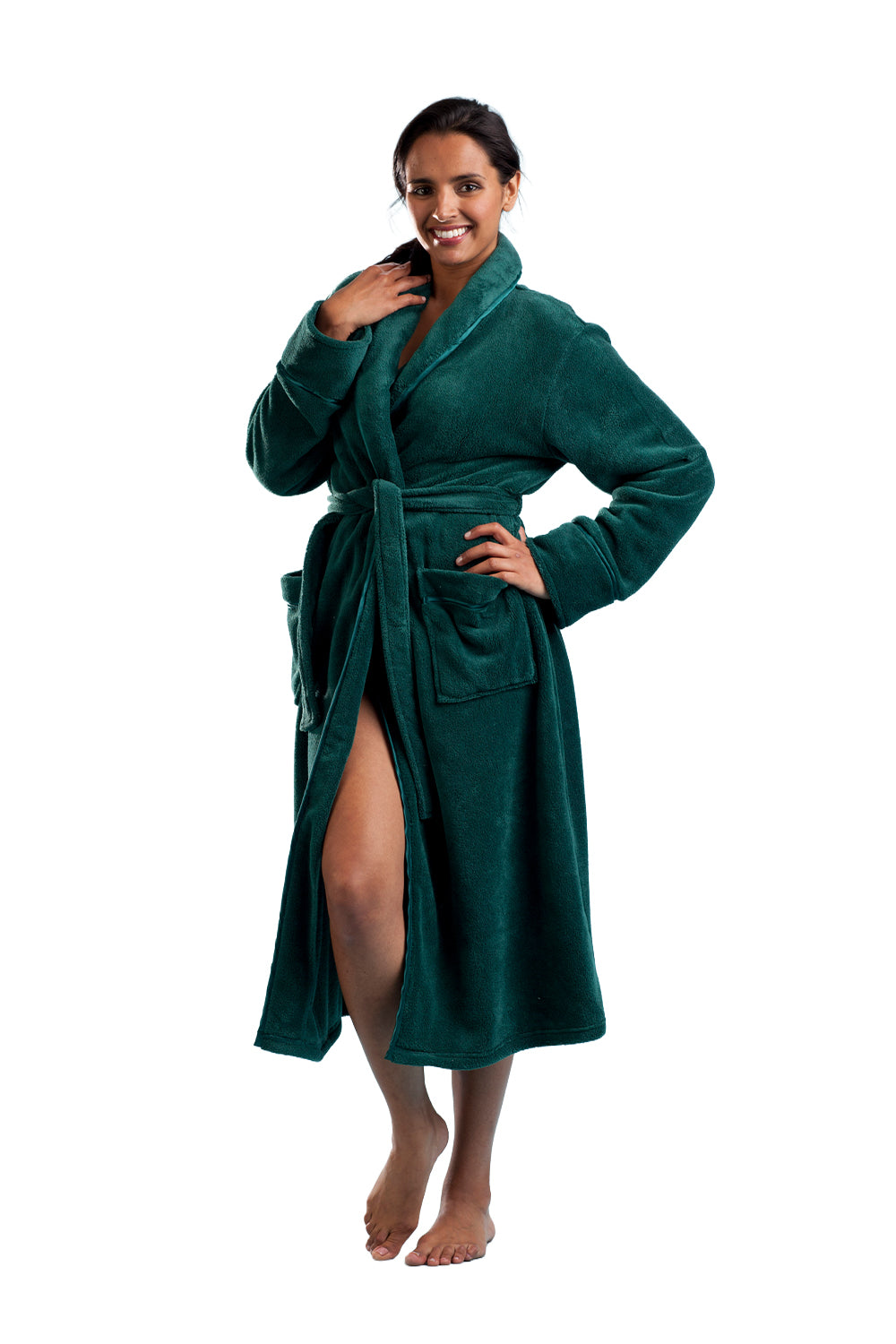La Cera Plush Fleece Long Robe - La Cera