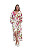 La Cera Floral Fleece Bathrobe with Belt - La Cera