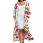 La Cera Floral Fleece Bathrobe with Belt - La Cera