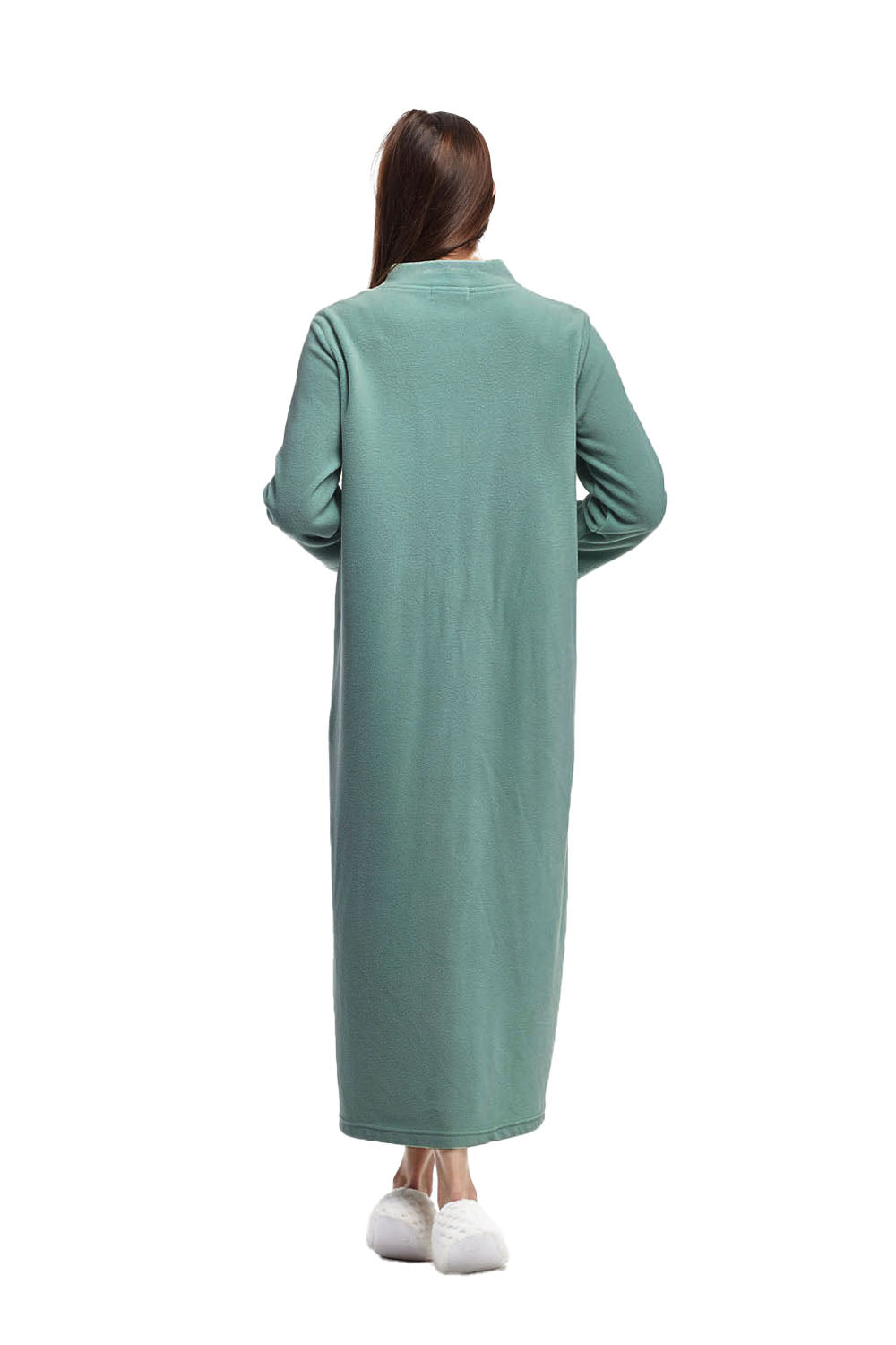 La Cera Snap Front Fleece Robe - La Cera