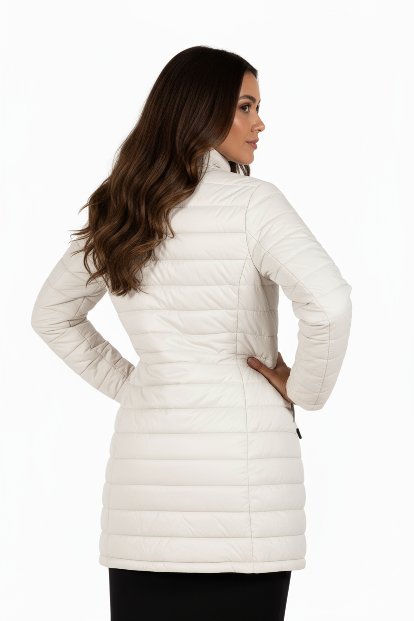 La Cera Lightweight Quilted Puffer Coat - La Cera