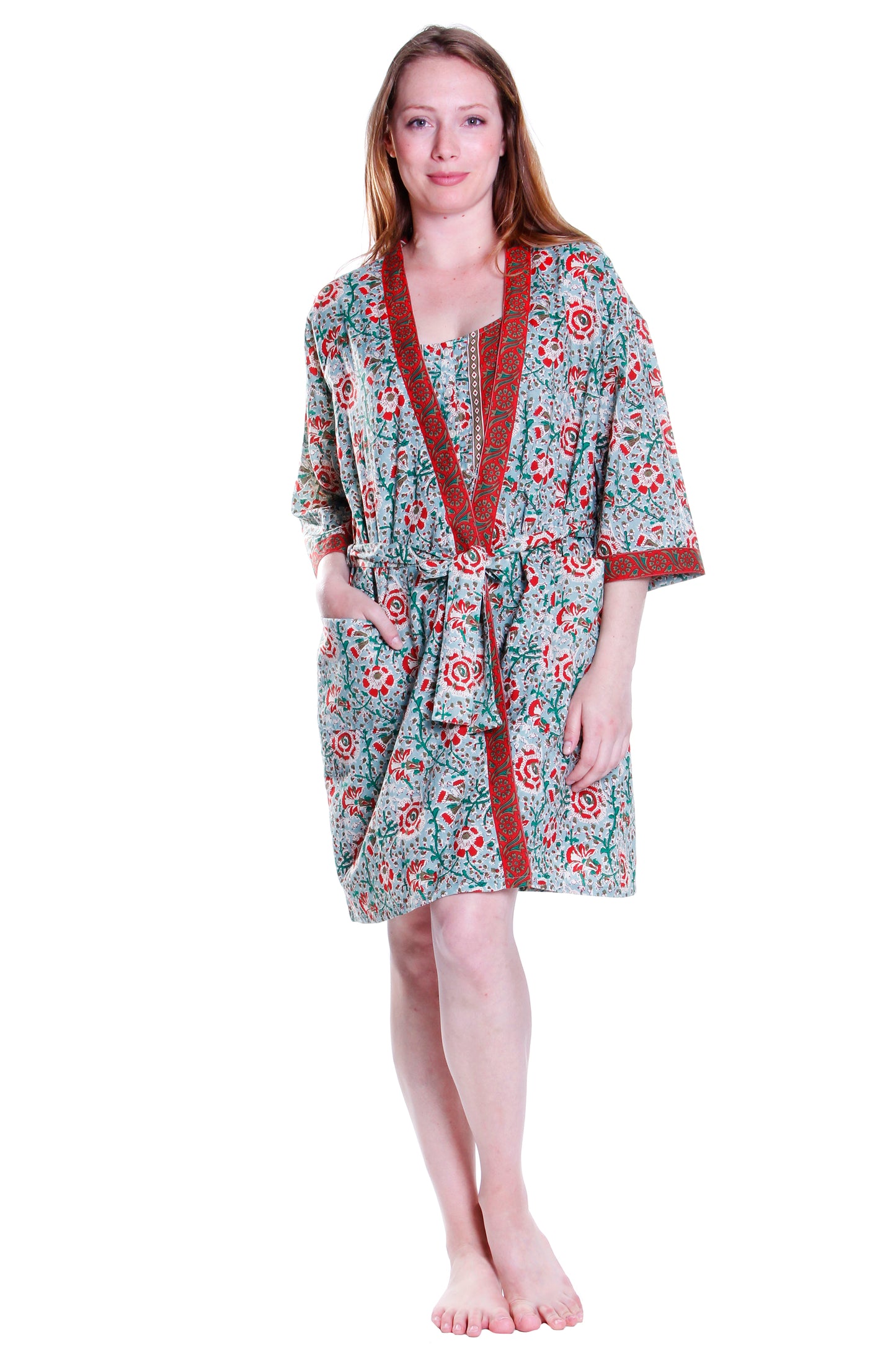 Cotton Celadon/Red Robe - La Cera
