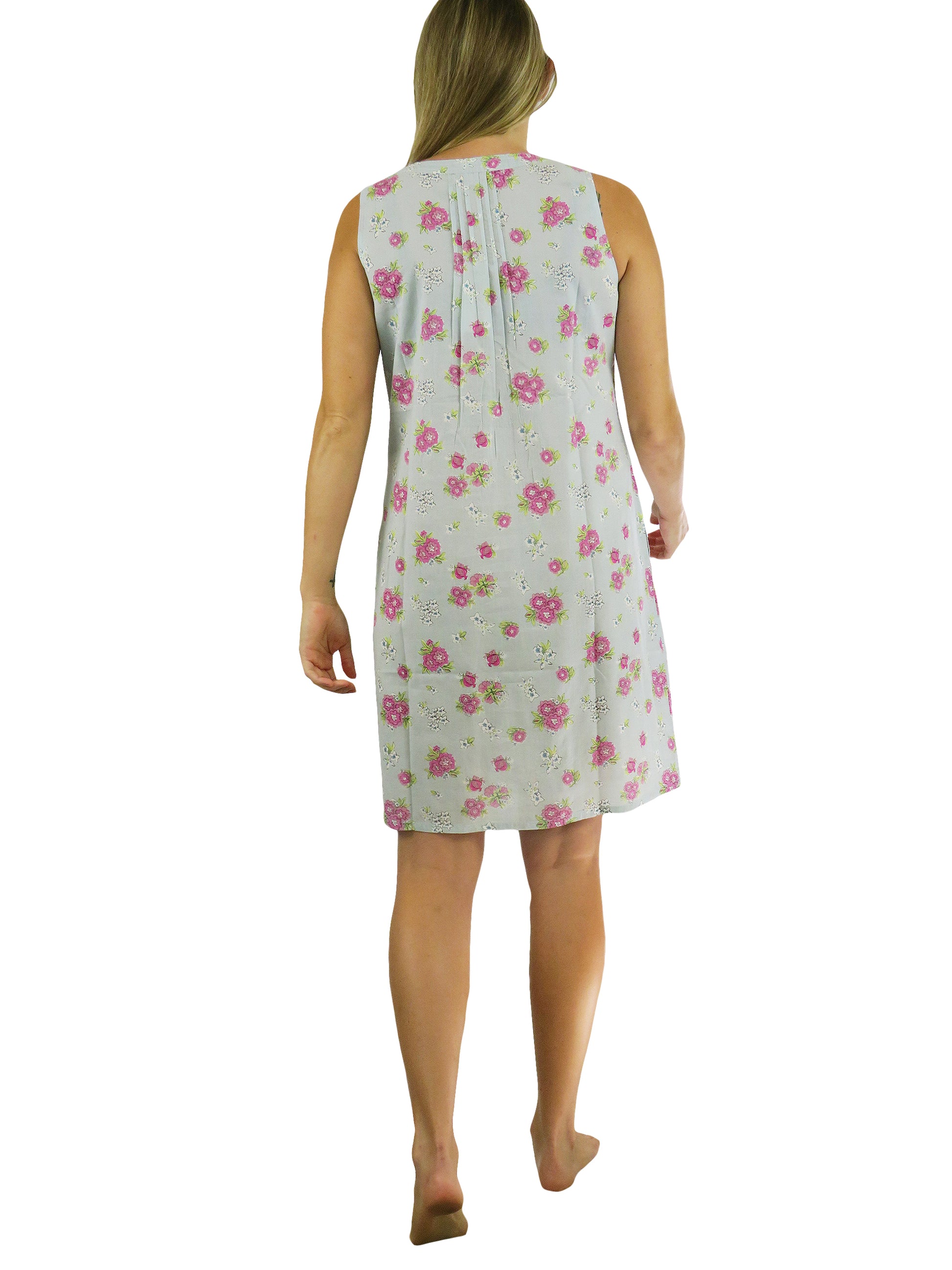 La Cera Sleeveless Floral Print Chemise - La Cera