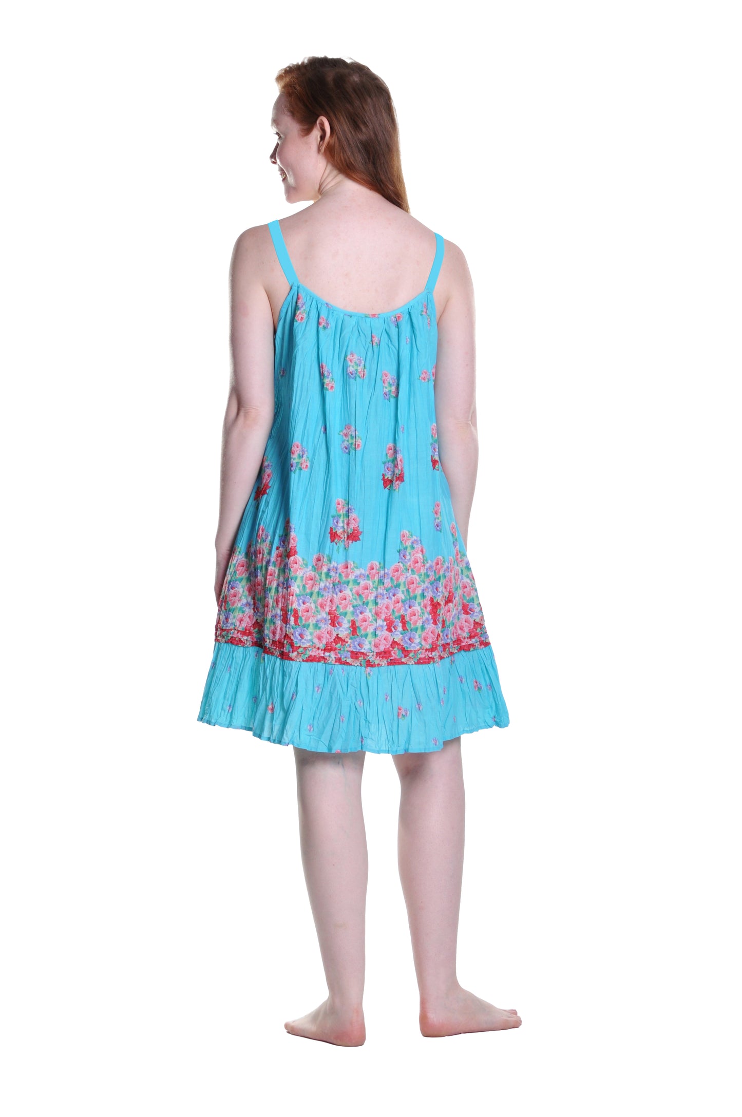 La Cera Floral Border Print Chemise - La Cera
