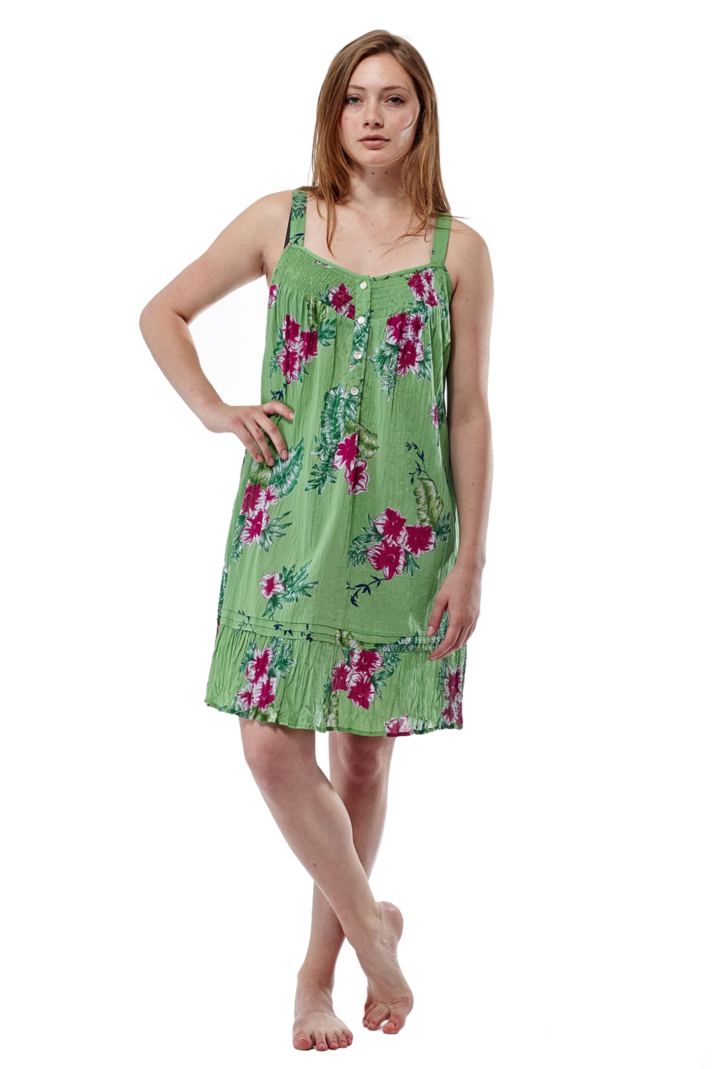 Mint Floral Chemise - La Cera