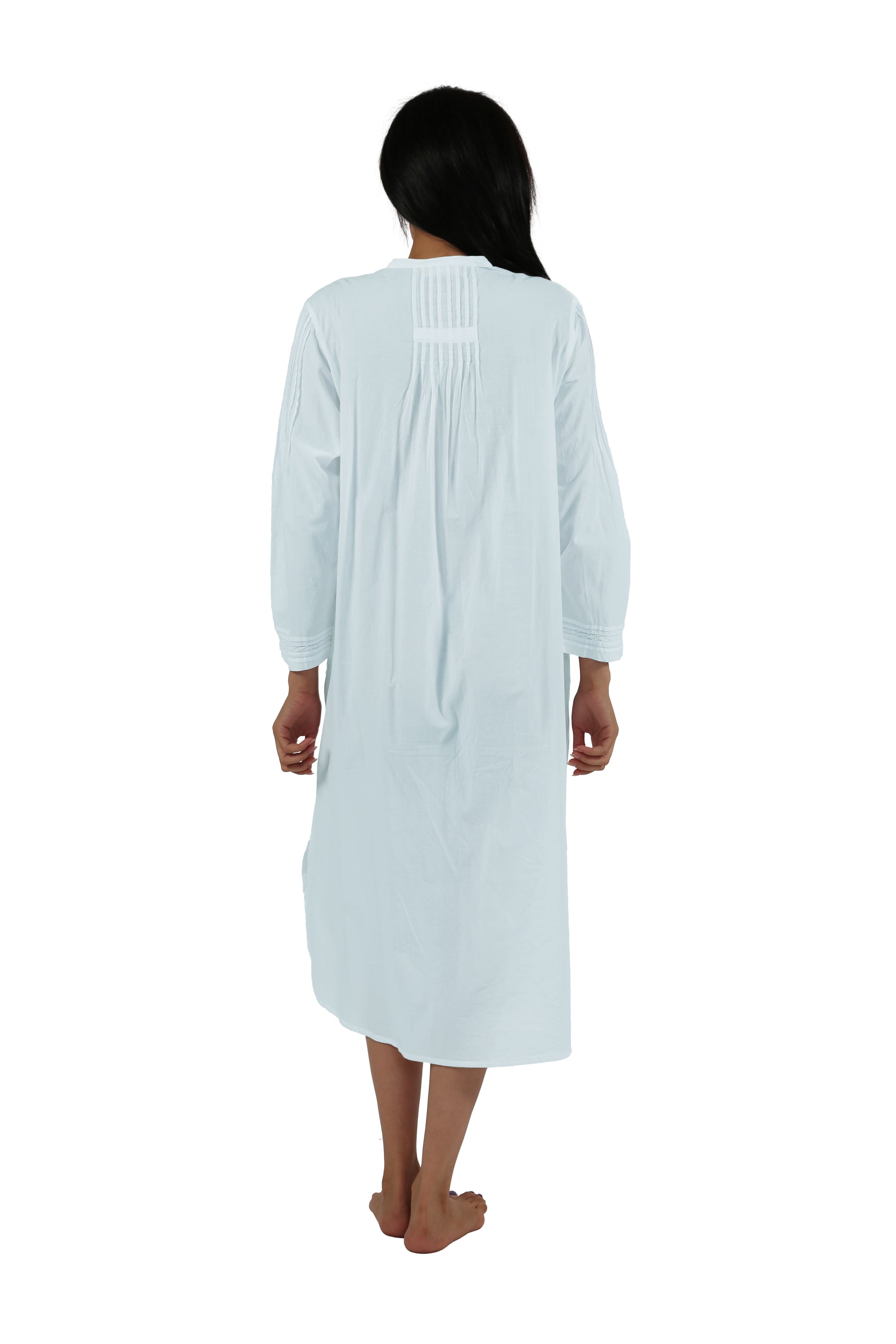 100% Cotton Long Sleeve Gown - La Cera