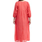 100% Cotton Embroidered Gown With Lining - La Cera