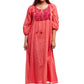 100% Cotton Embroidered Gown With Lining - La Cera