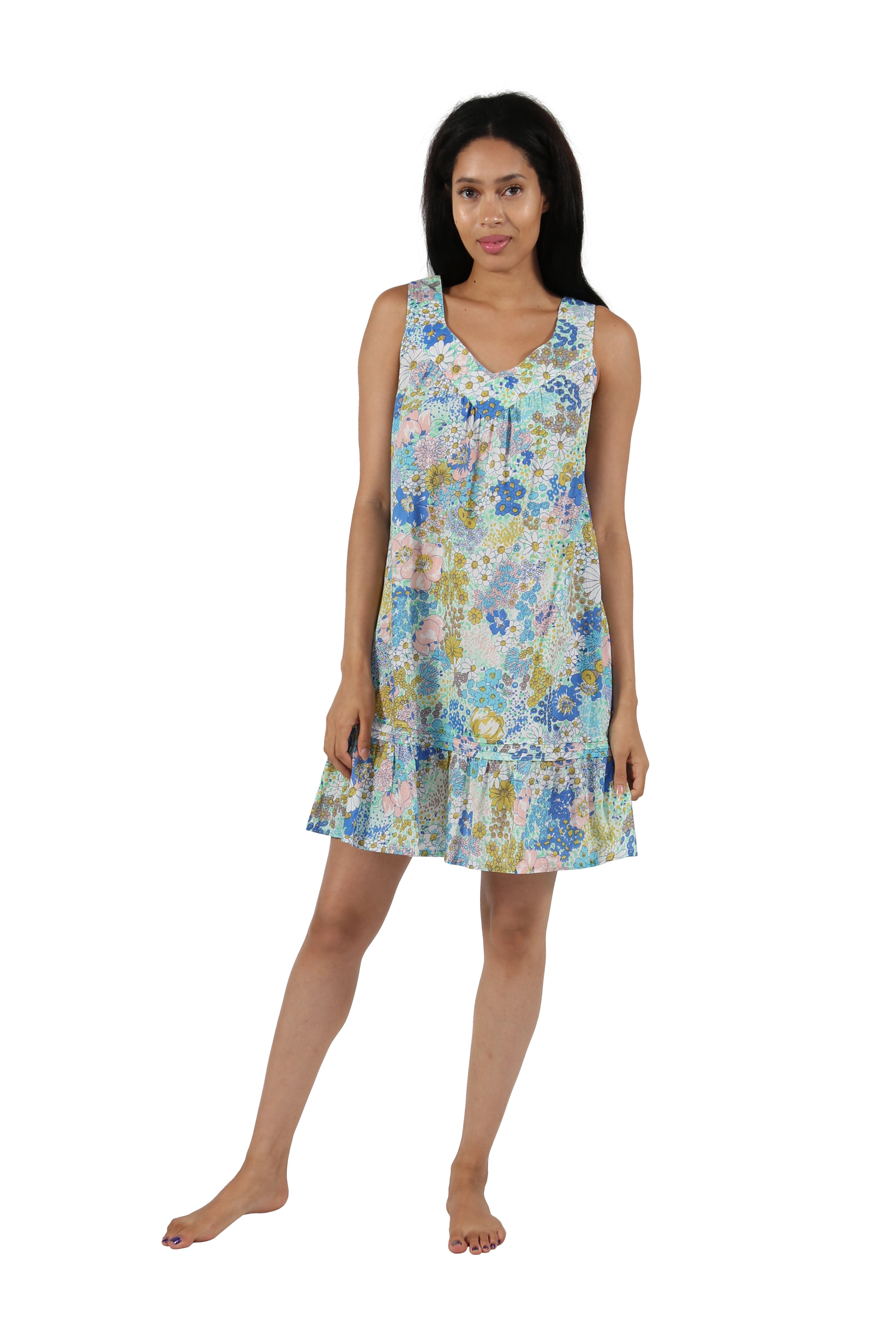 100% Cotton Floral Print Chemise - La Cera