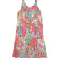 Vibrant Print Sweetheart Neck Gown with Pockets - Plus Size