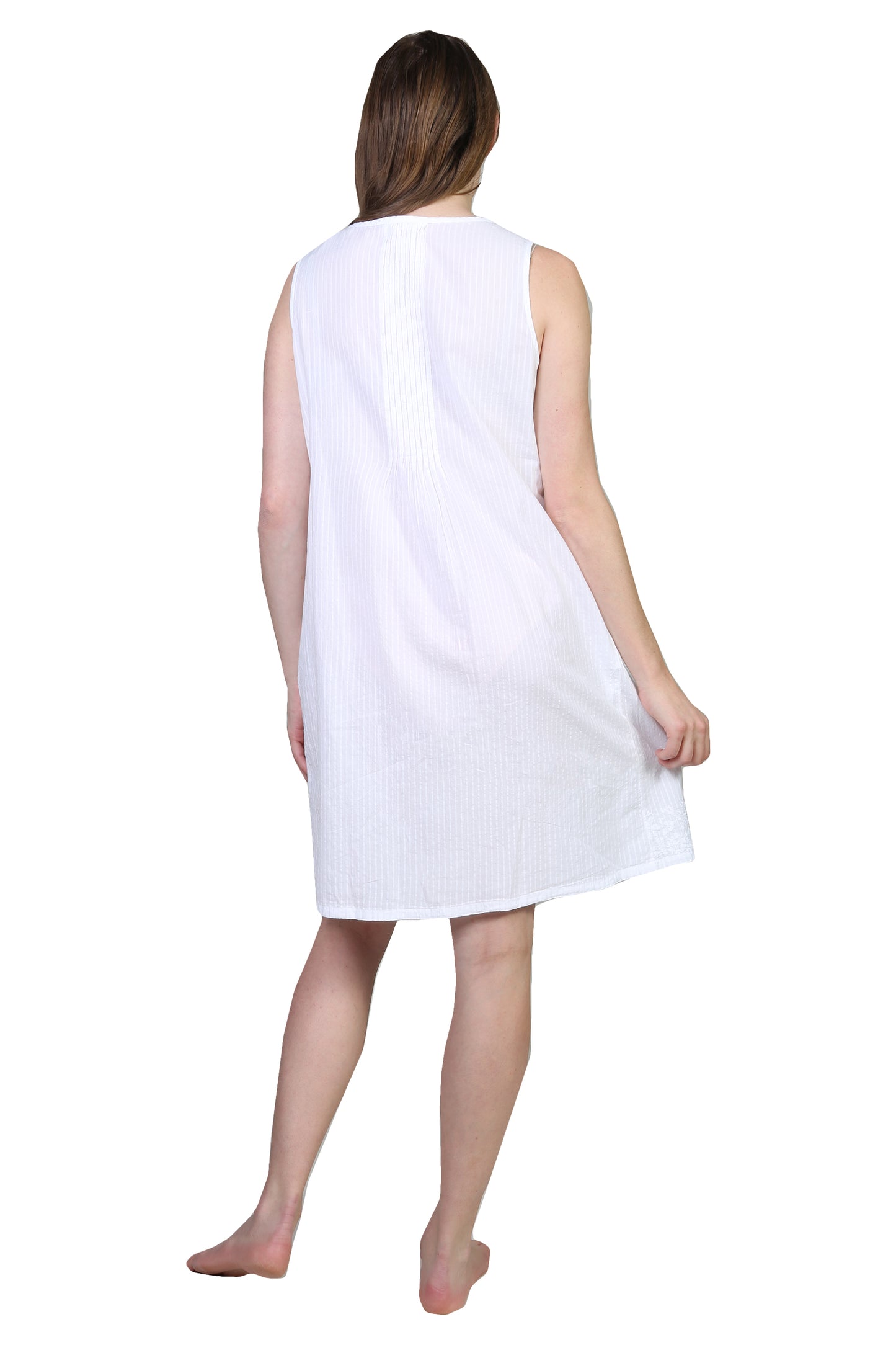 La Cera Sleeveless Embroidered Chemise - La Cera