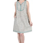 La Cera Sleeveless 100% Cotton Print Celedon Chemise - La Cera