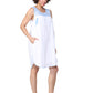 La Cera Sleeveless Chemise With Contrast Embroidery - La Cera