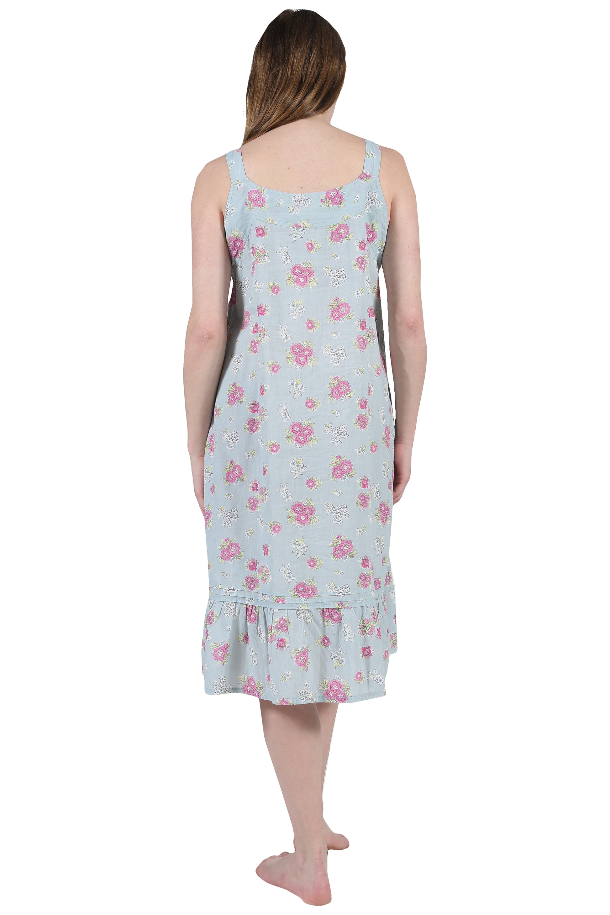 La Cera Vintage Print Pleat Front Gown - La Cera