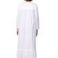100% Cotton Embroidered Long Sleeve Gown - La Cera