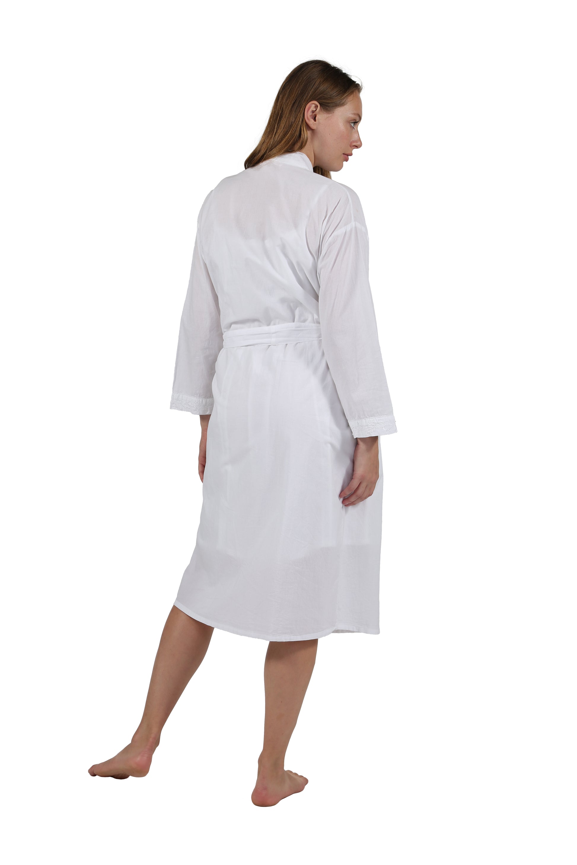 100% Cotton Embroidered Robe - La Cera
