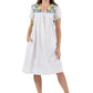 100% Cotton Cap Sleeve Embroidered Dress - La Cera
