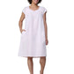 La Cera 100% White Cotton Embroidered Sweetheart Chemise