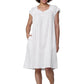 La Cera 100% White Cotton Embroidered Sweetheart Chemise