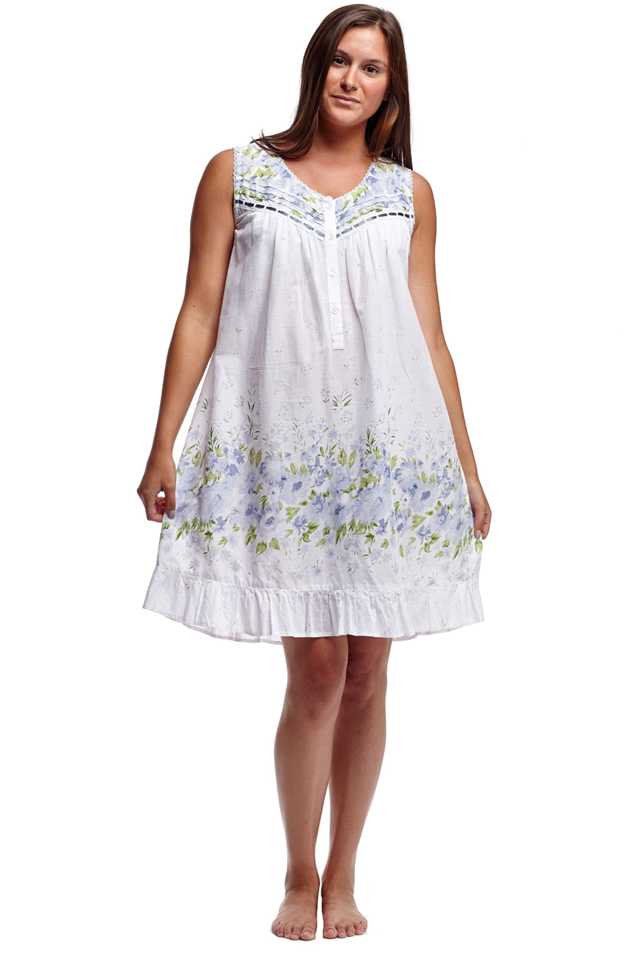 La Cera Sleeveless Ribbon Laced Chemise - La Cera