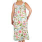 Plus Size Lace Trimmed 100% Cotton English Garden Print Gown
