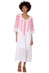 La Cera Quarter Length Sleeve Embroidered Caftan - La Cera