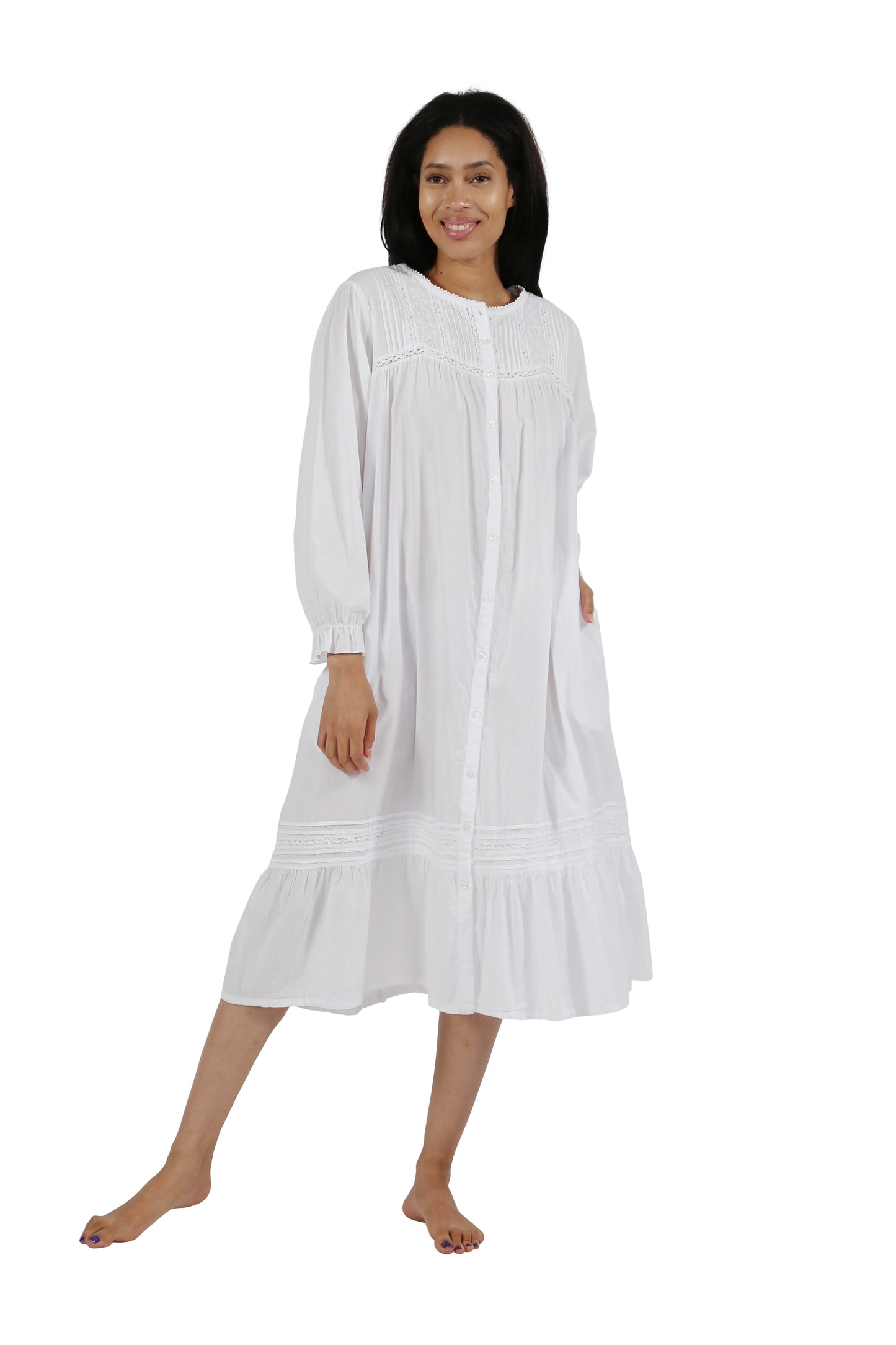 100% Cotton Long Sleeve Robe - La Cera