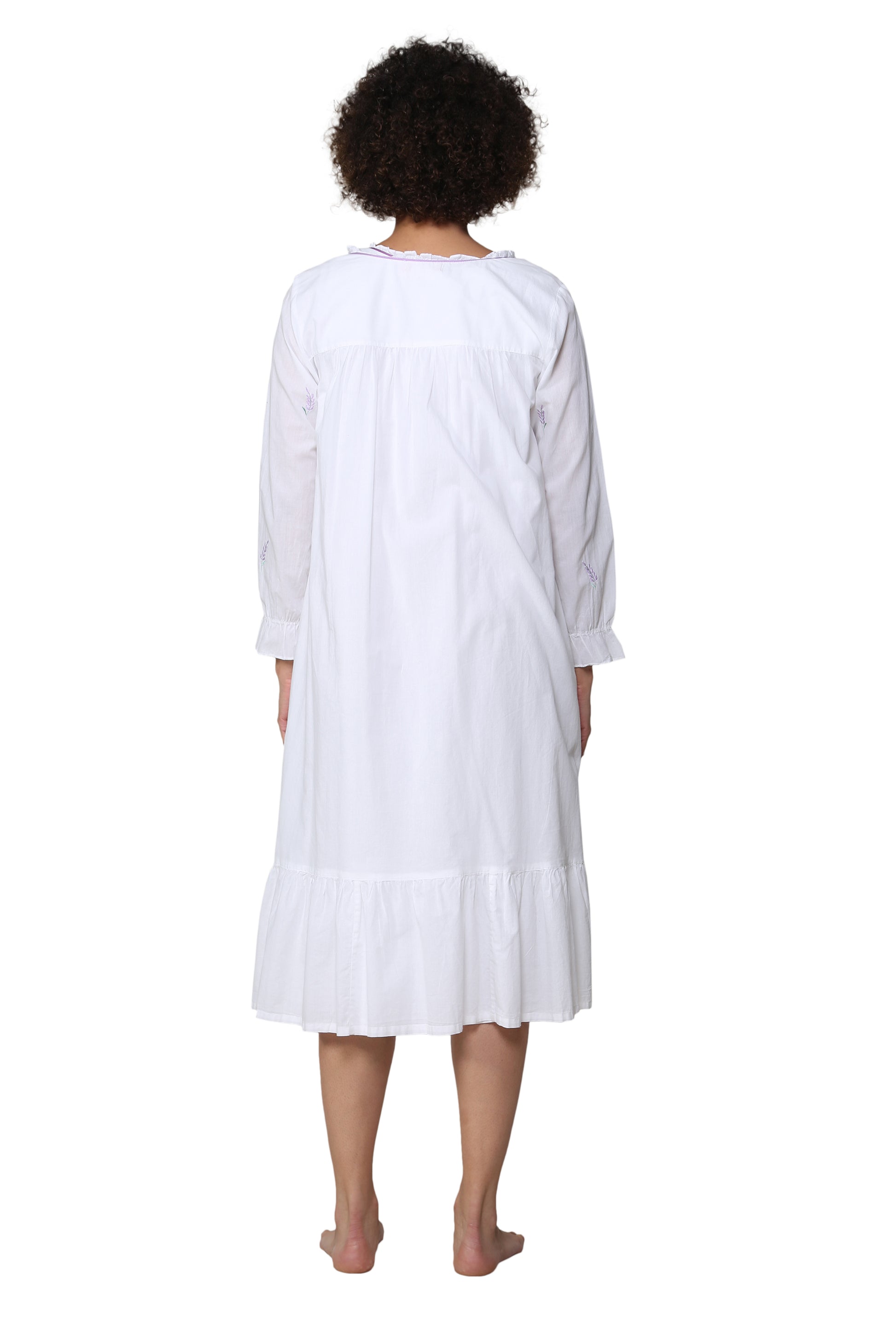 Scoop Neck Embroidered Robe - La Cera