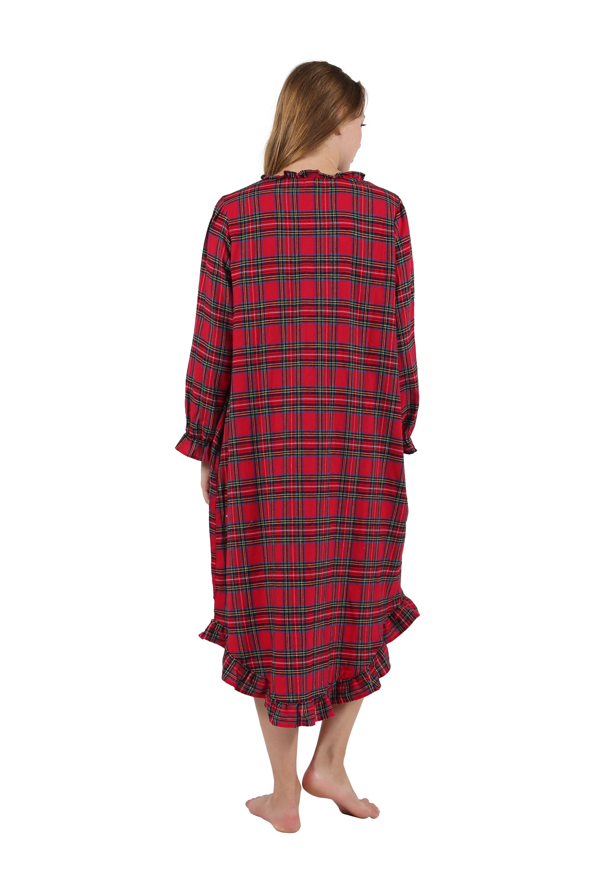 Flannel Plaid Night Gown - La Cera