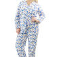 Conjunto de pijama de franela de zorro azul talla grande