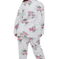 Plus Size Flannel Print Pajama Set - La Cera