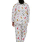 Flannel Cat Print Plus Size Pajama Set - La Cera