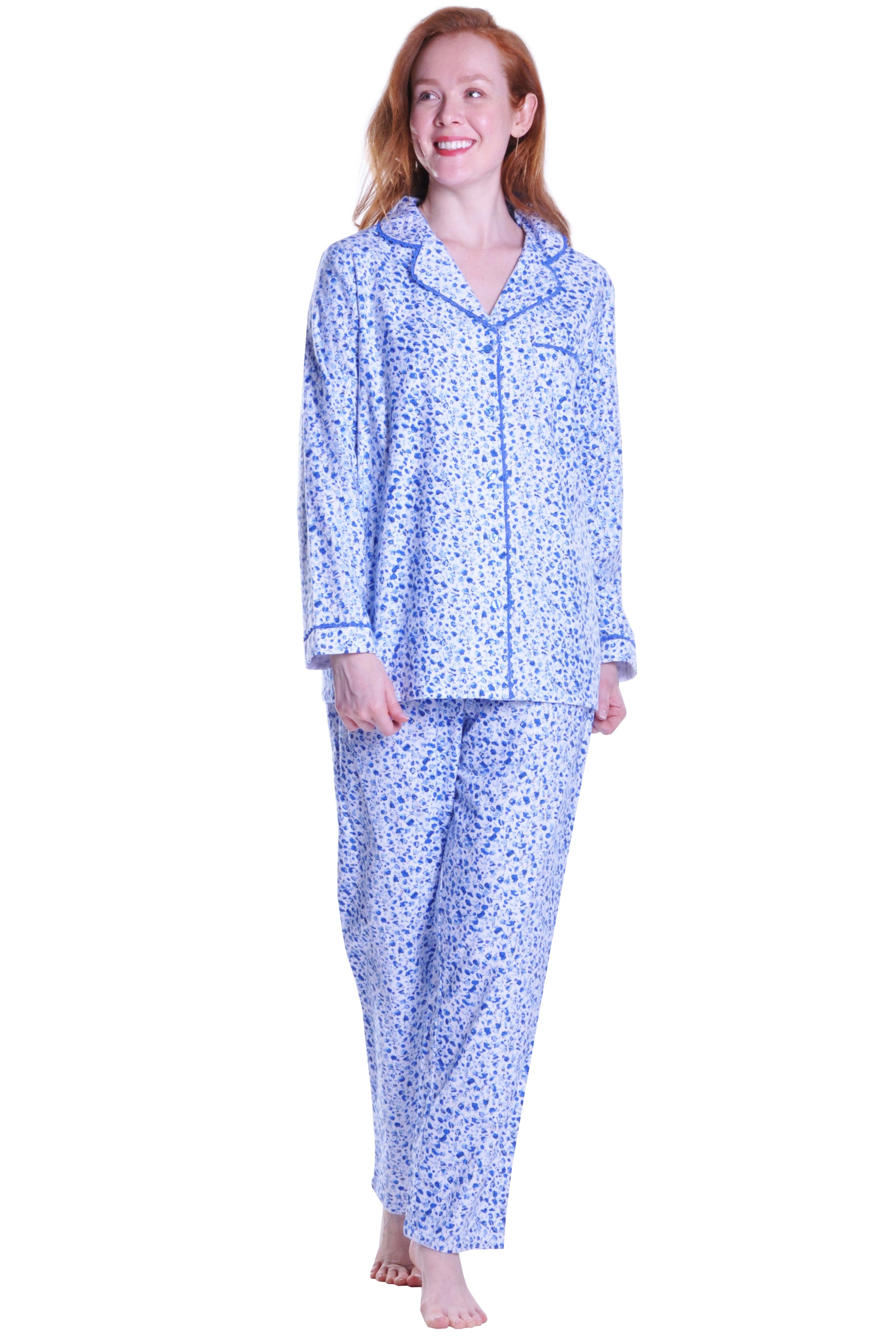 Flannel Long Sleeve Pajama Set - La Cera