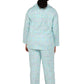 Plus Size Wispy Floral Long Flannel Pajama Set - La Cera