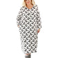 Plus Size Whimsical Skunk Flannel Henley Night Shirt - La Cera