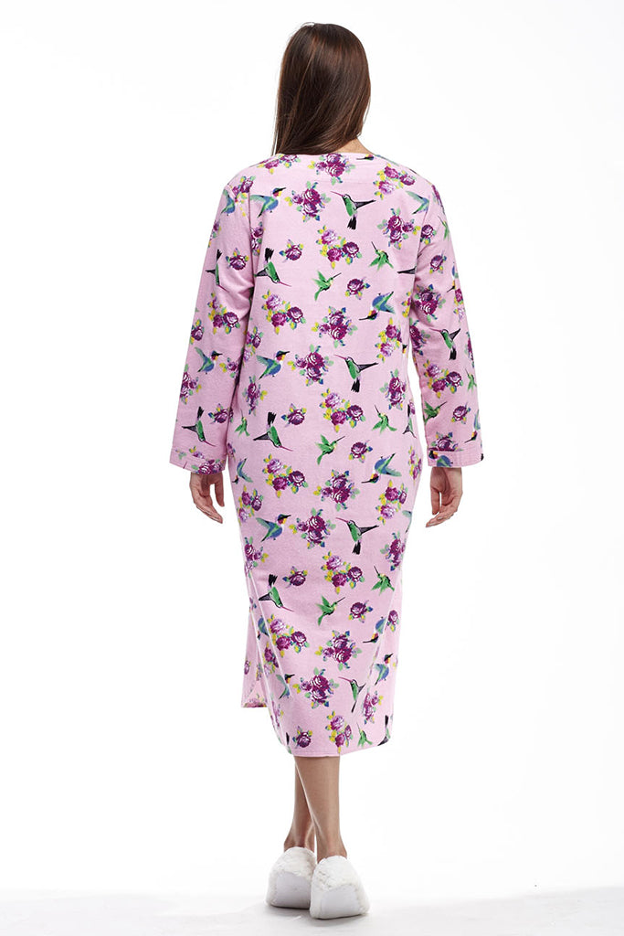 La Cera Hummingbird Print Night Shirt - La Cera