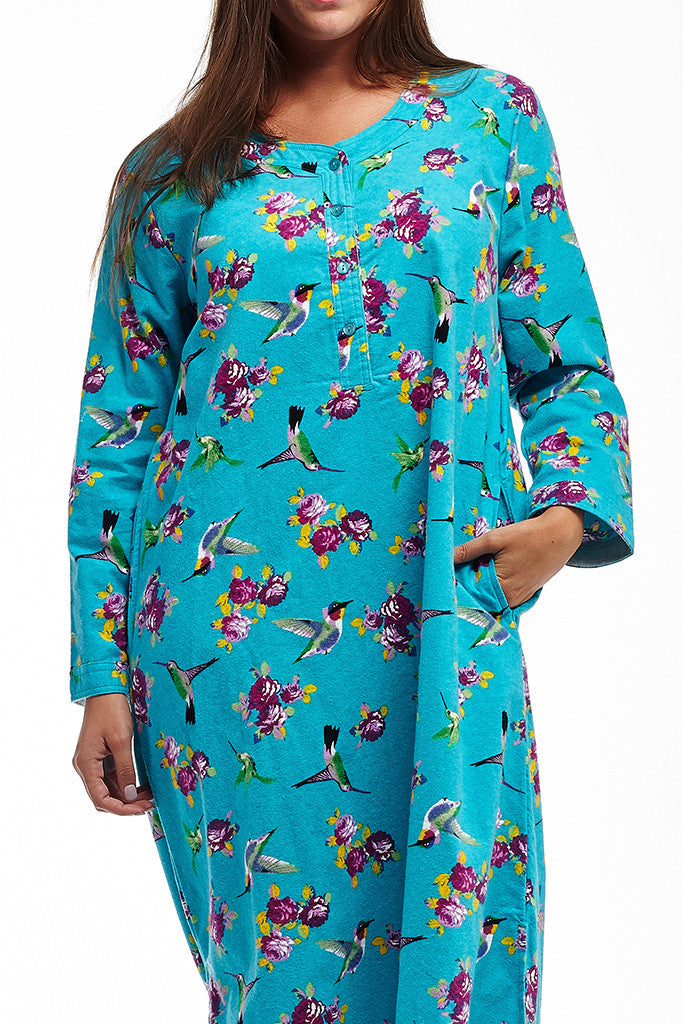 La Cera Hummingbird Print Night Shirt - La Cera - 2