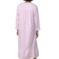 Lace Trimmed Cotton Flannel Wispy Floral Night Gown - La Cera