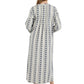 Printed Flannel Nightgown With Release Pleats - La Cera