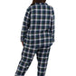 Plus Size 100% Cotton Yarn Dyed Plaid Flannel Pajama Set