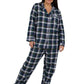 Plus Size 100% Cotton Yarn Dyed Plaid Flannel Pajama Set