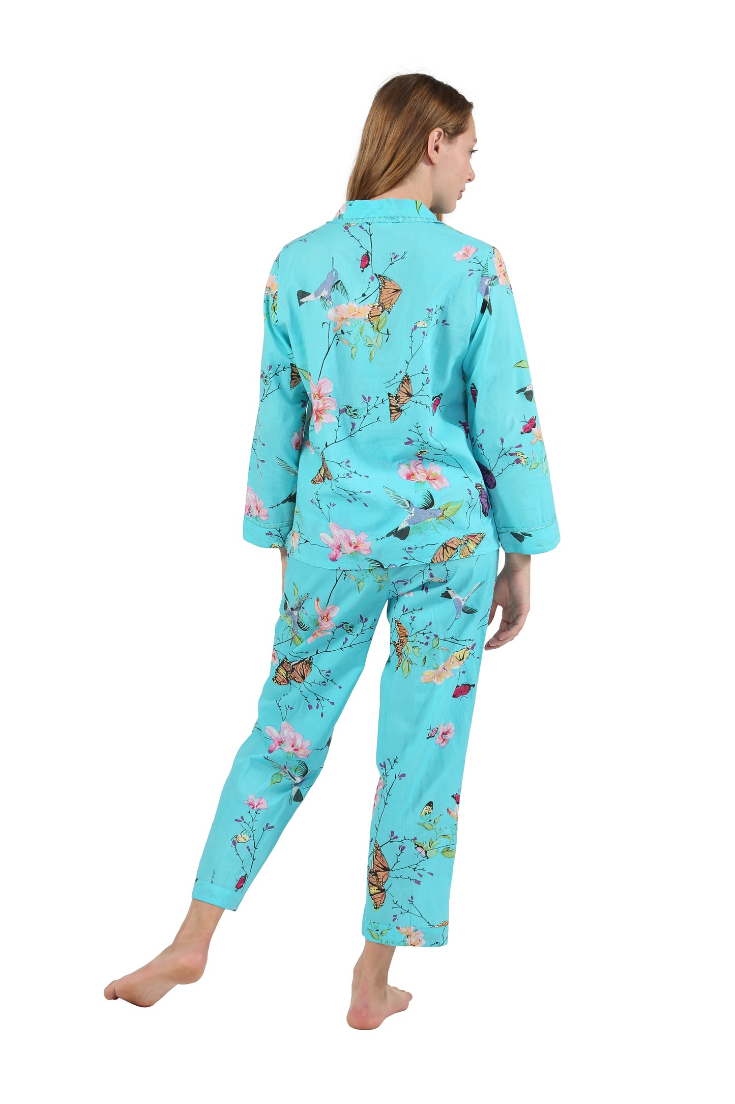 La Cera Long Sleeve Floral Pajama Set - La Cera