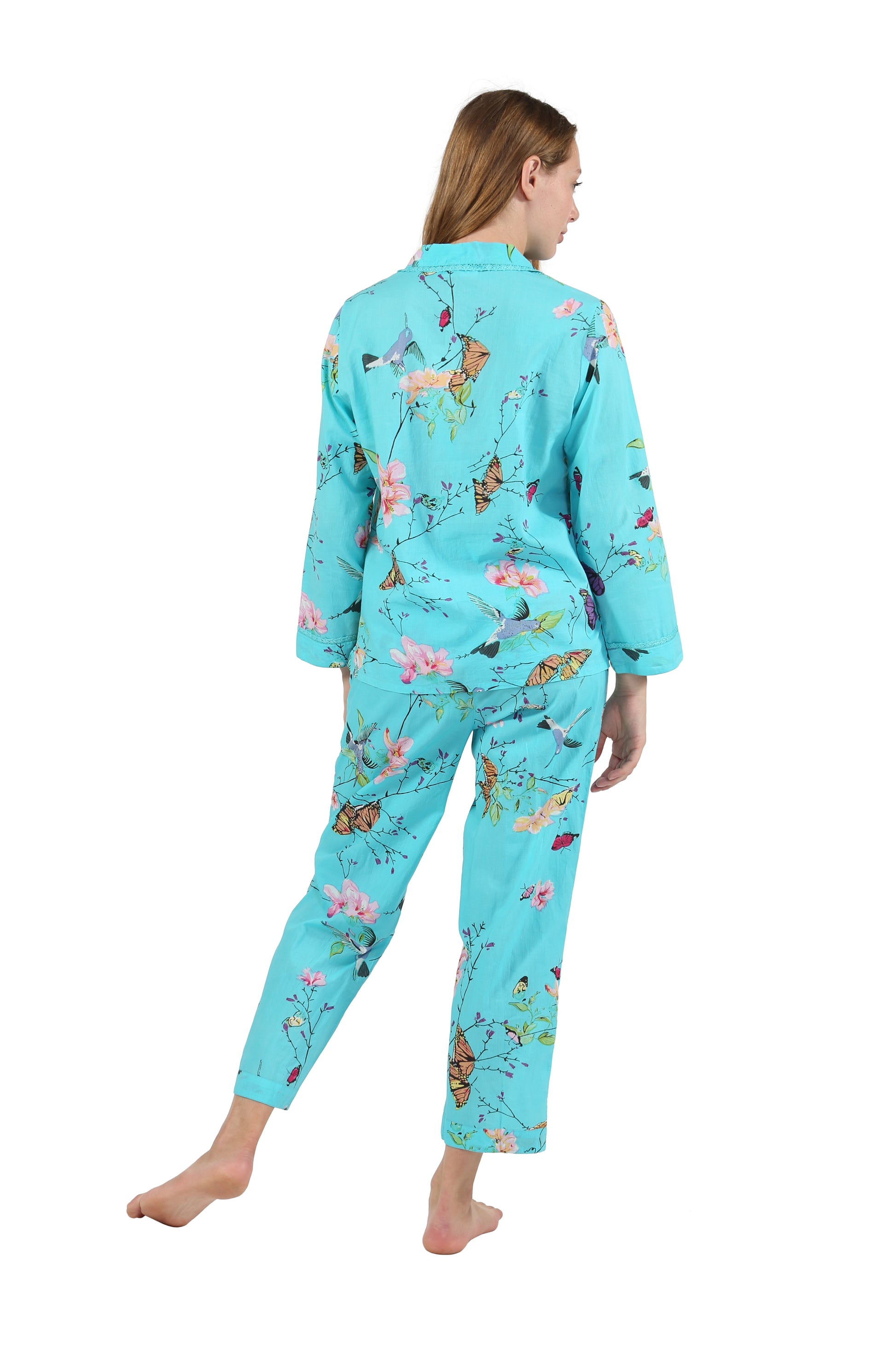 La Cera Long Sleeve Floral Pajama Set - La Cera